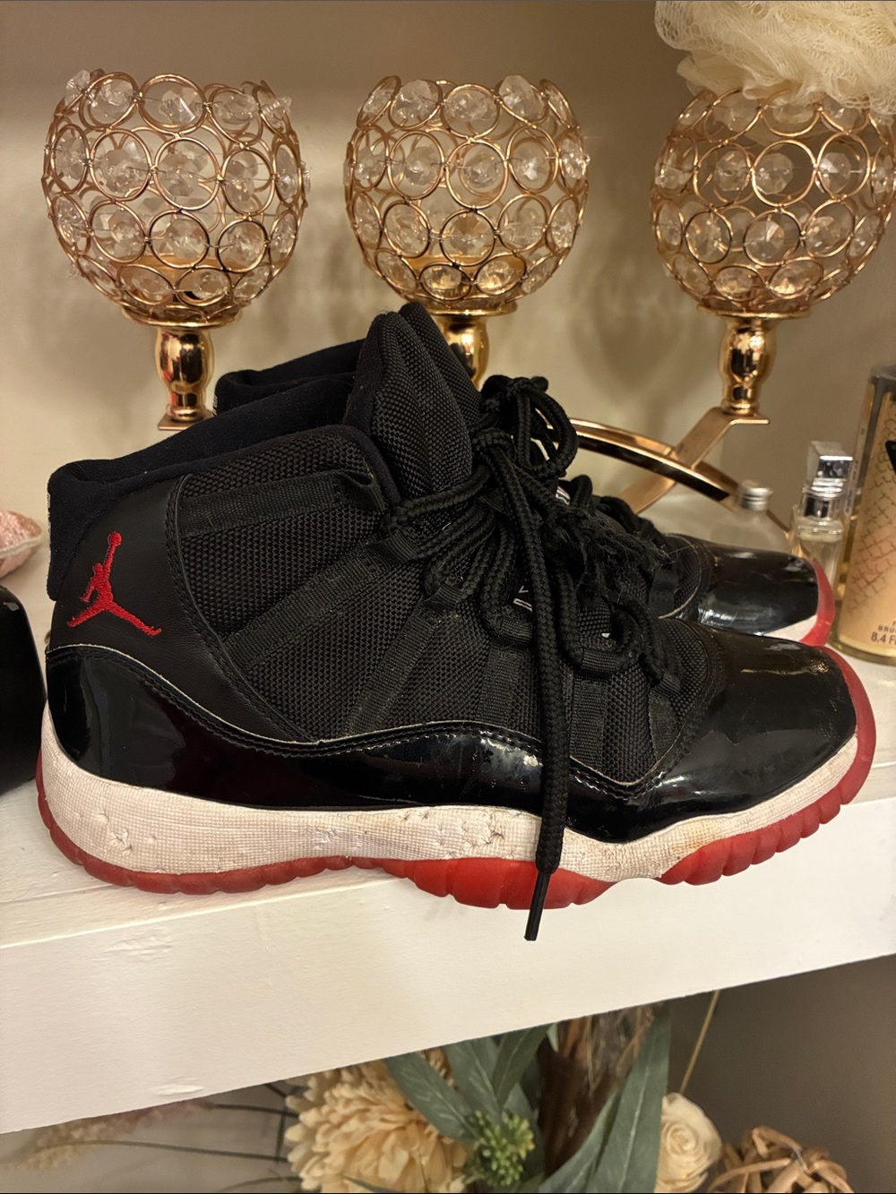 Jordan Kids' Black/Red High-Top Sneakers